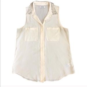 Madewell Twinklelight Silk Collar Top